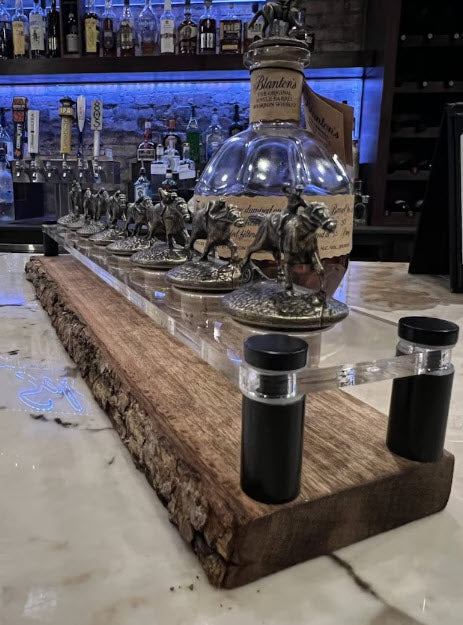 Custom Blanton's Bourbon Stopper Display Stand (Live Edge) FREE SHIPPING