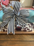 Gift basket - (2) 16oz tumblers, cutting board, charcuterie cookbook, cheese utensils