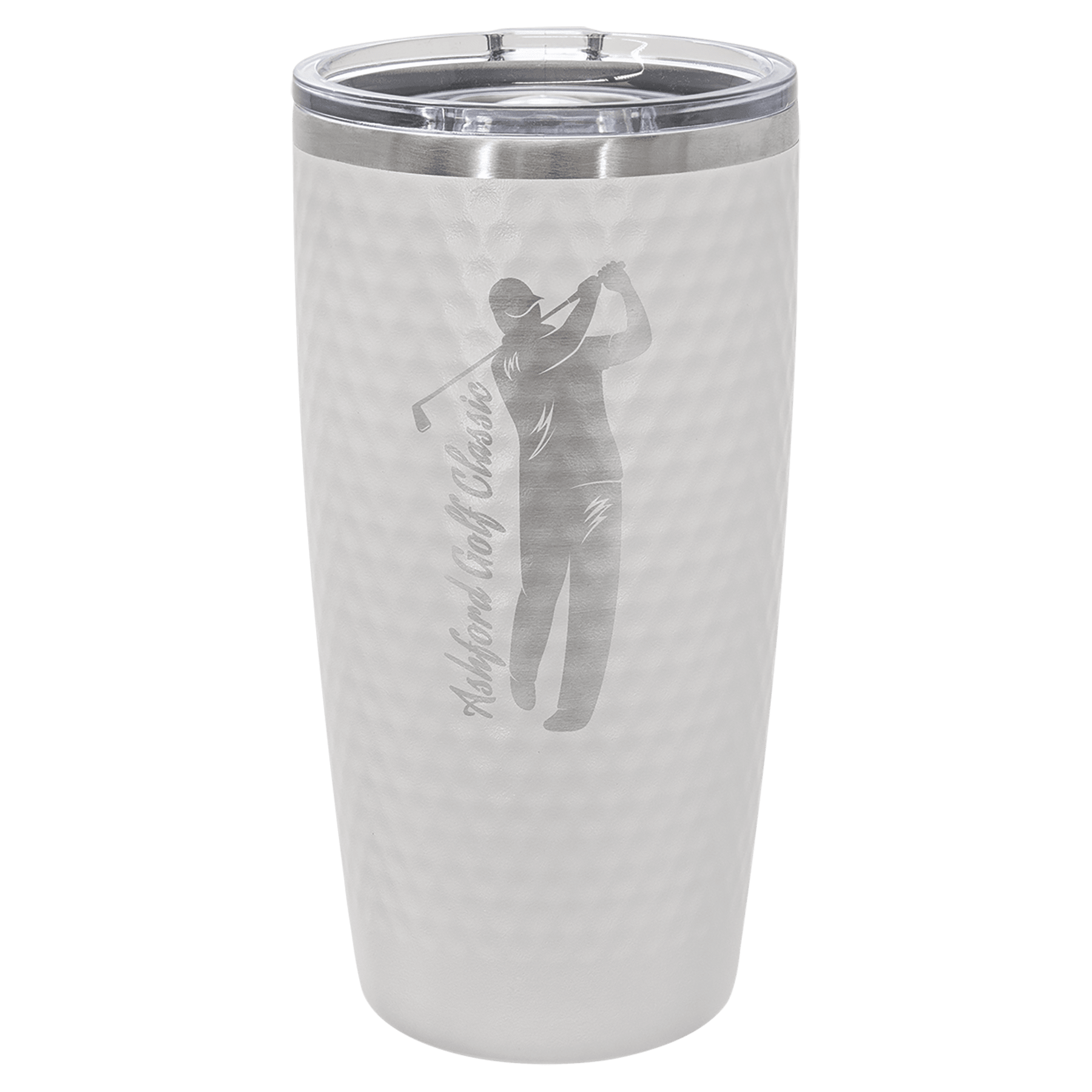 Golf Tumbler - White/Pink with Golf Ball Dimple Texture