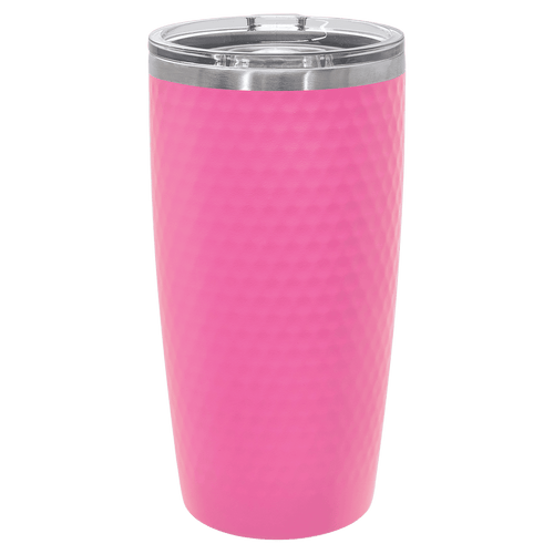 Golf Tumbler - White/Pink with Golf Ball Dimple Texture