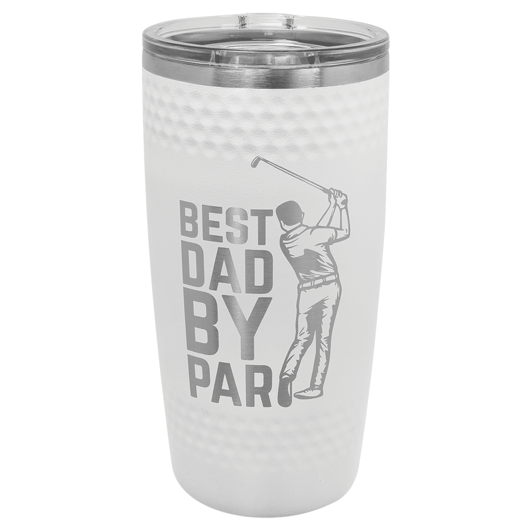 Golf Tumbler - White/Pink with Golf Ball Dimple Texture