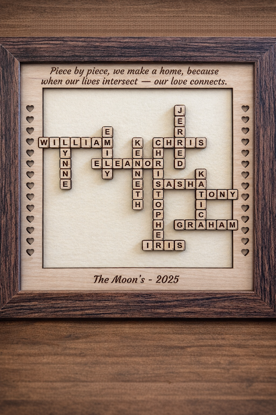 Family Connection Frame — Custom Connected Names (8x8)